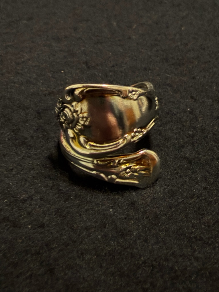 Oneida Silver Plated Floral Spoon Wrap Ring